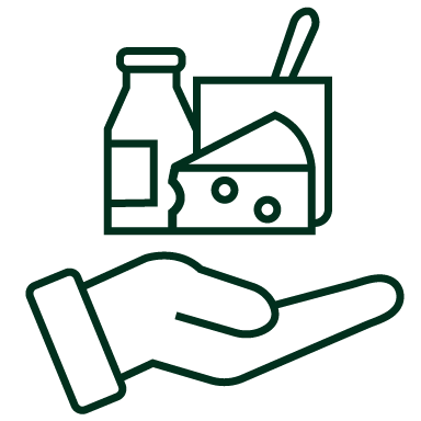 Icono que representa servicios auxiliares para sector lácteo